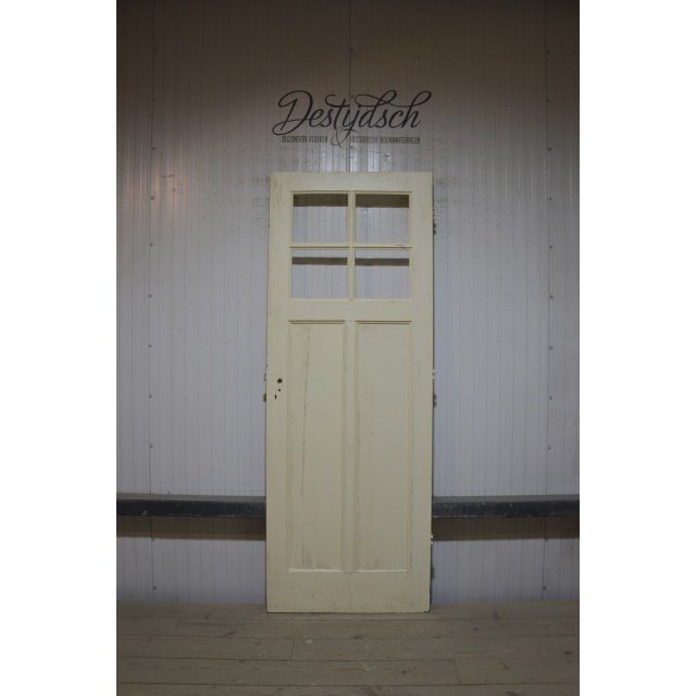 Oude Bruynzeel drievaks paneeldeur met glas