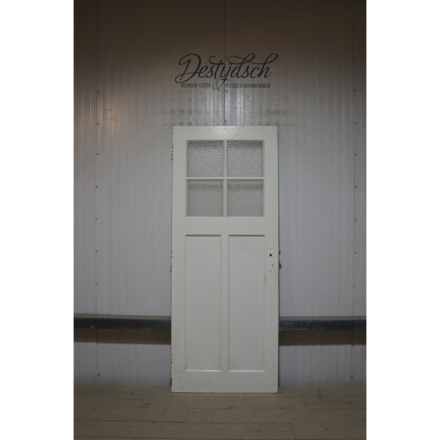 Oude Bruynzeel drievaks paneeldeur met glas 