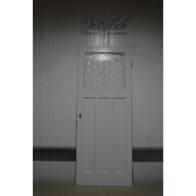 Oude Bruynzeeldeur met 3 staande vakken en 1 ruit 