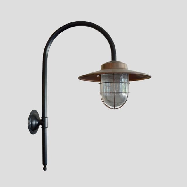 Antieke Oude Wandlamp van koper